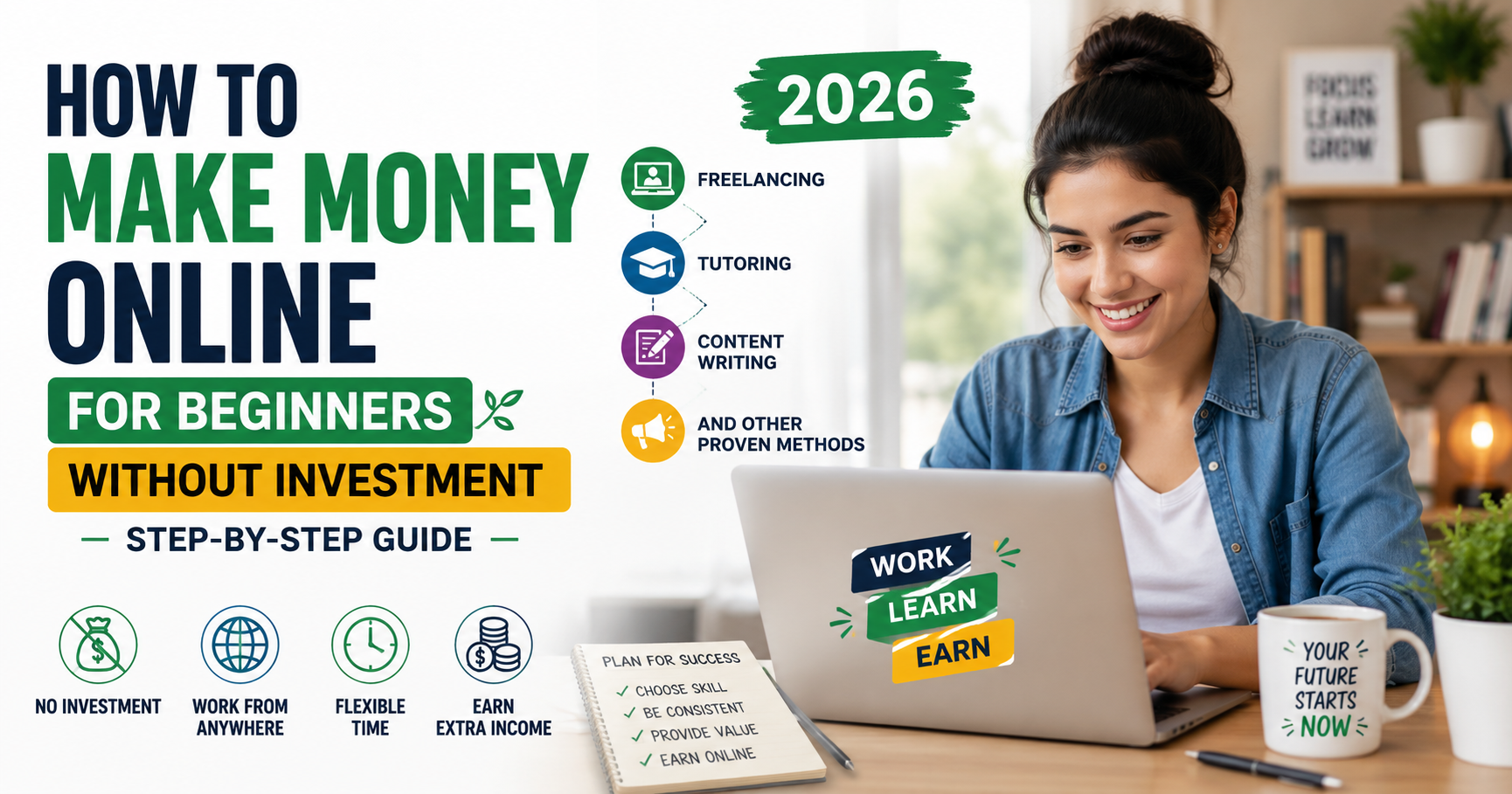 How to make money online for beginners without investment - 2026 guide