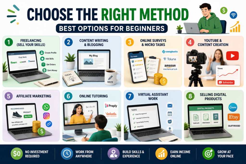 Best online earning methods without investment for beginners