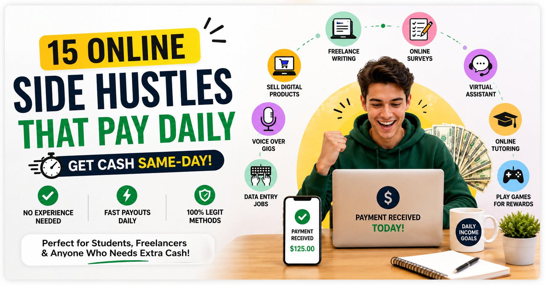 Side Hustles That Pay Daily: 15 Ways to Get Cash Same-Day 1 word image 27318 1
