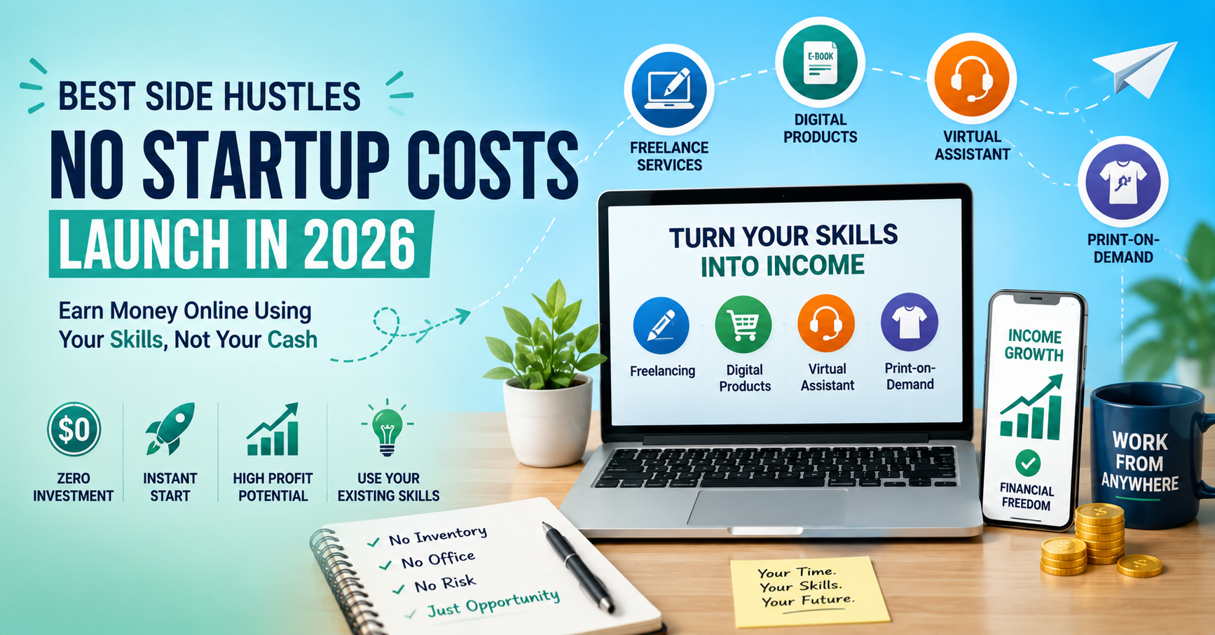 Side Hustles That Require Zero Startup Cost in 2026 1 best side hustle zero start up cost
