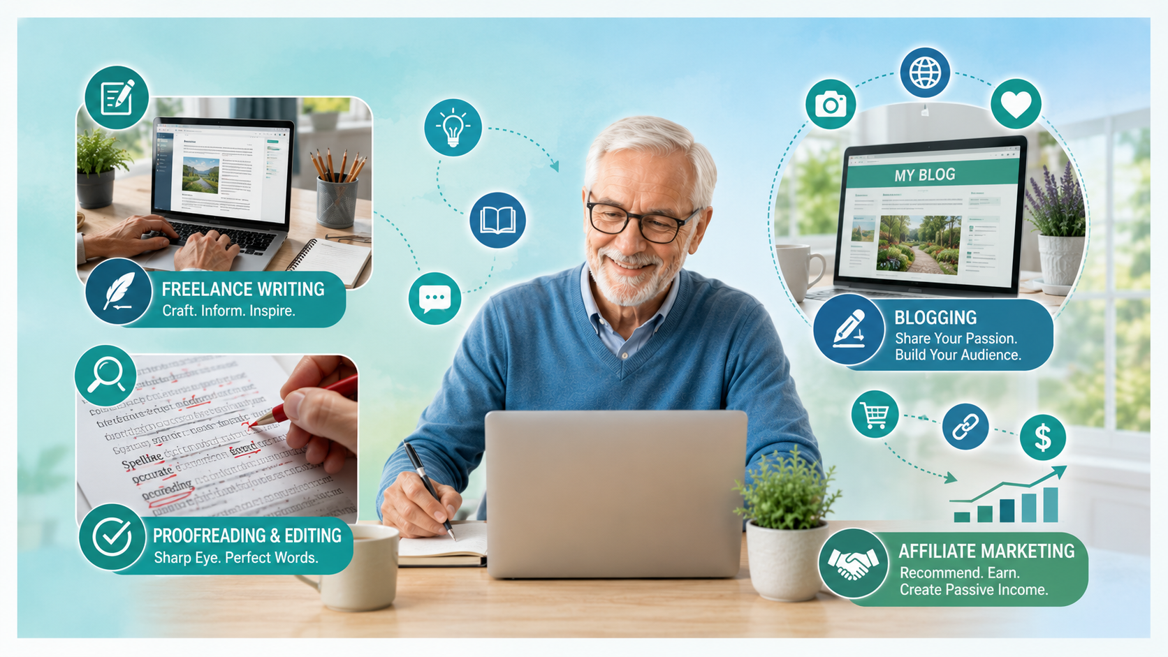 Best Side Hustles for Retirees and Seniors: 9 Easy Ways to Earn Extra Income 3 freelance writing proofreading & editing