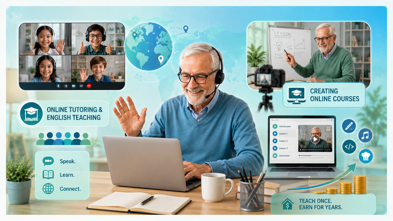 Best Side Hustles for Retirees and Seniors: 9 Easy Ways to Earn Extra Income 4 teach online and earn handsome amount