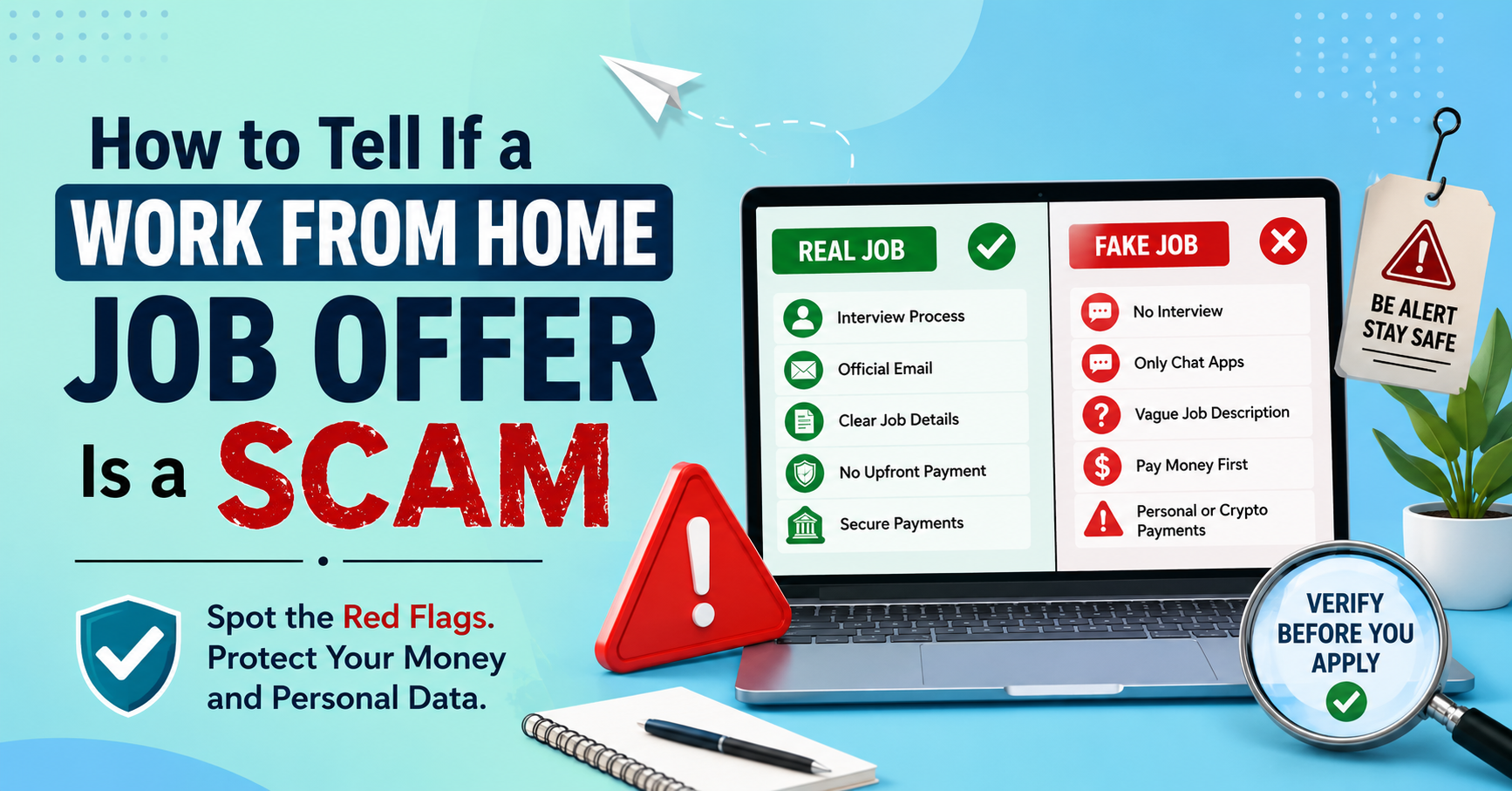 How to Tell If a Work From Home Job Offer Is a Scam 1 work-from-home job offer is a scam
