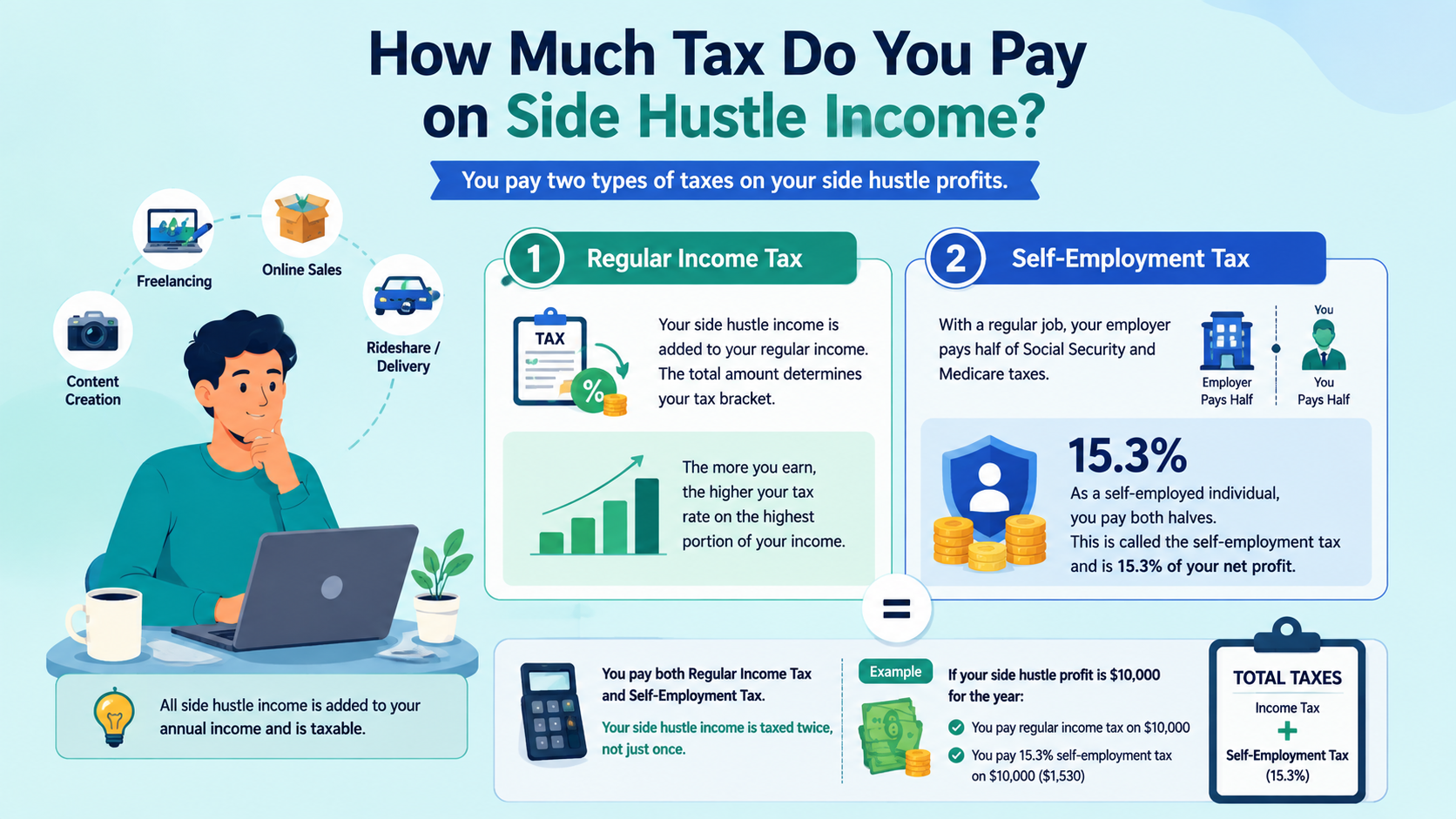 Side Hustle Income and Taxes: What Beginners Need to Know 2 how much tax dp you pay on side hustle income
