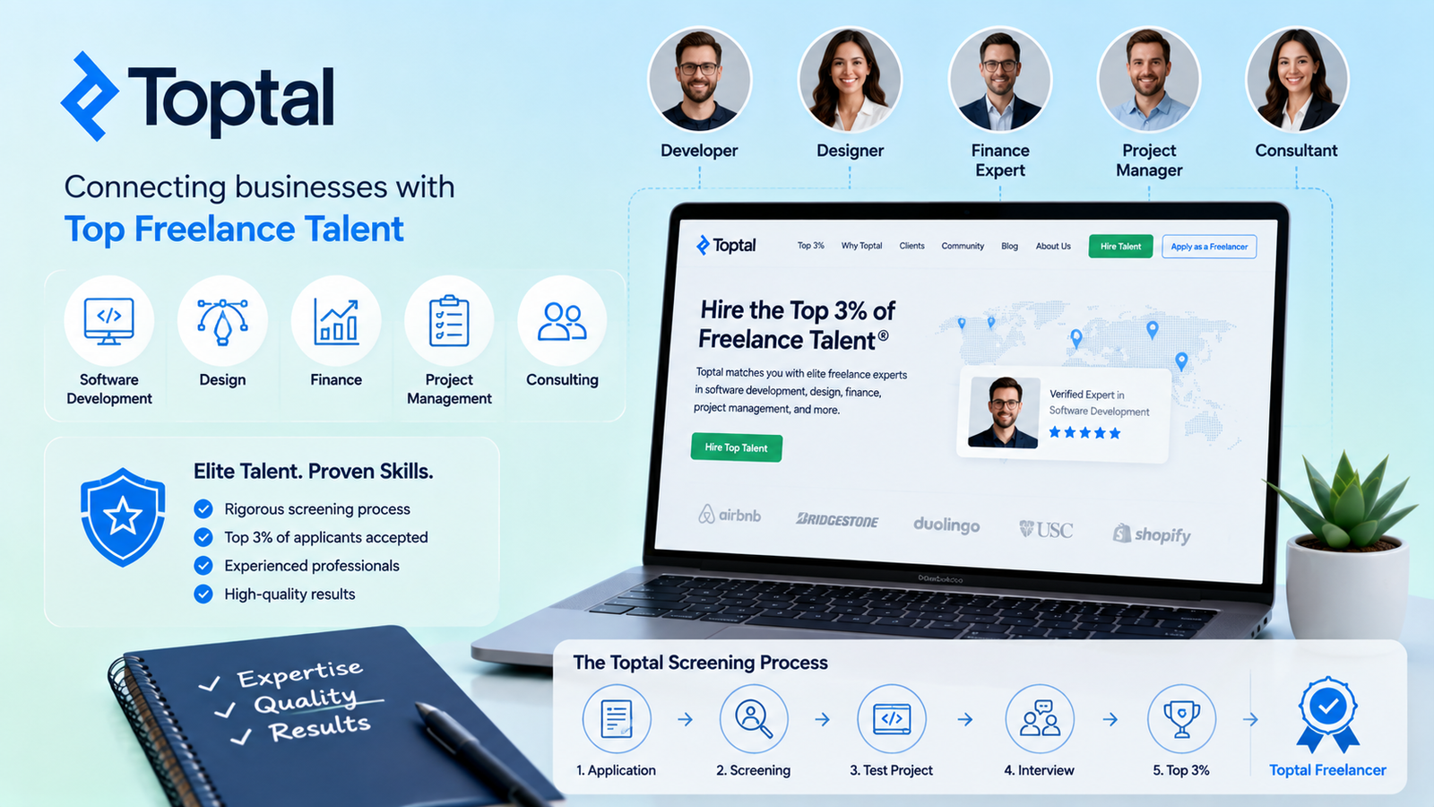 toptal connecting businesses with top freelance talent