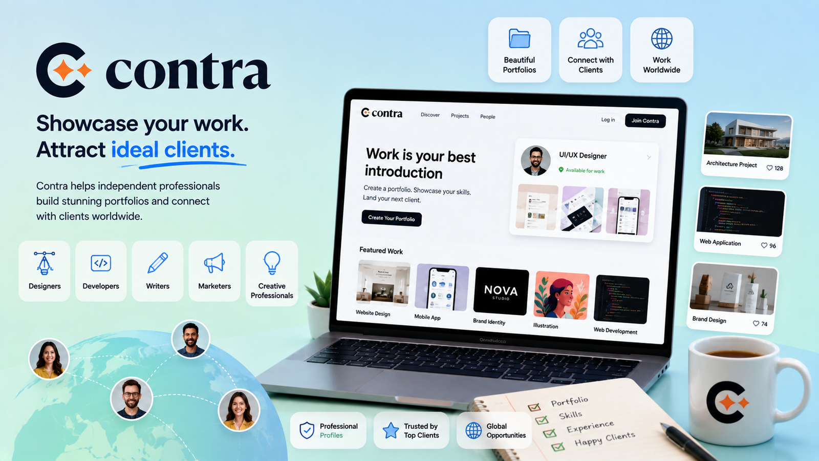 contra showcase your work attract ideal clients 