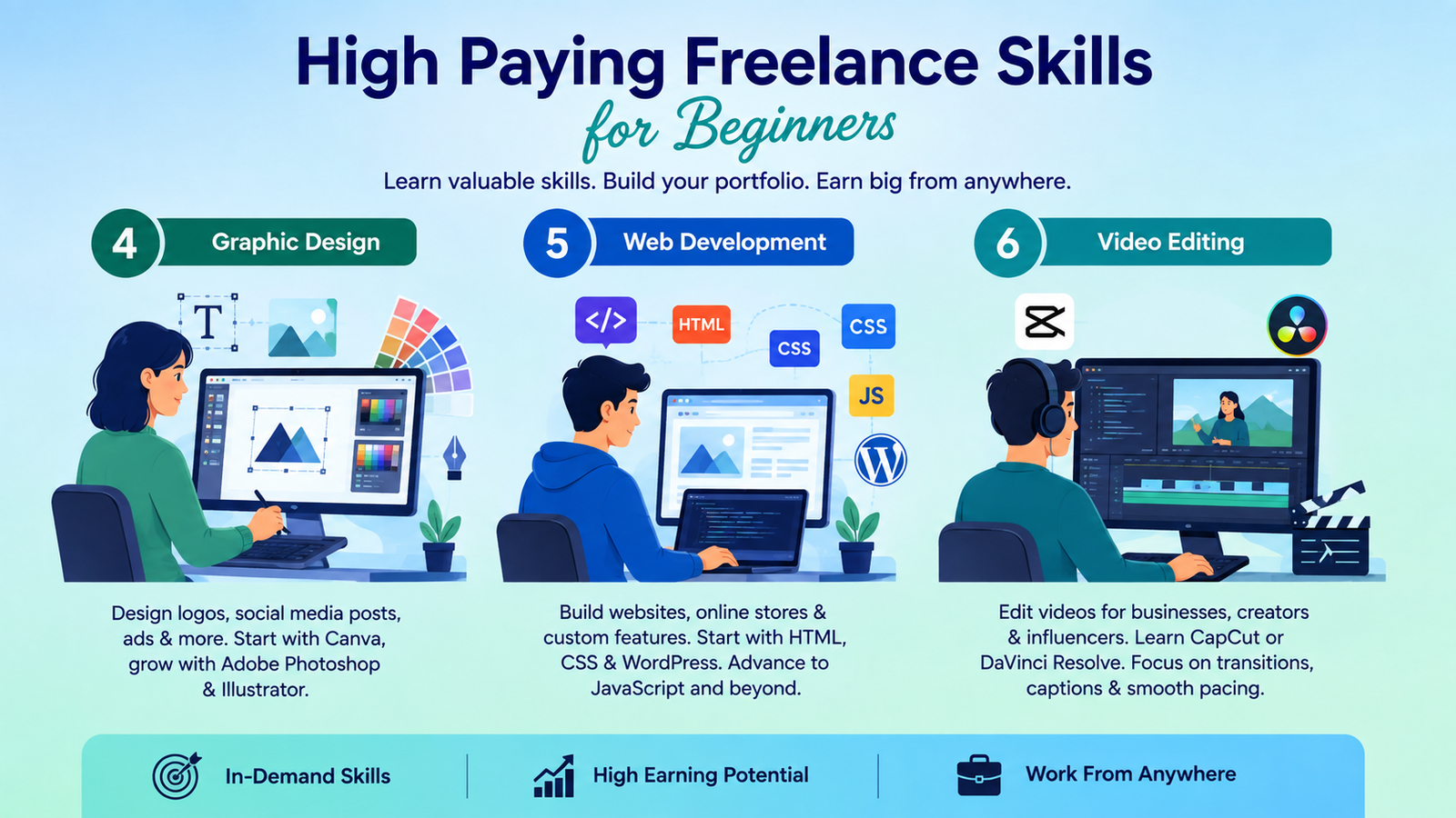 high-paying freelance skills for beginners
