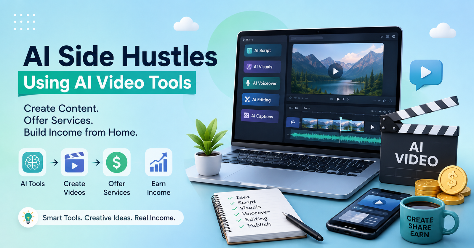 AI Video Side Hustle: The Easy Way to Earn Money From Home 1 AI side hustles using Make Money With AI Videos