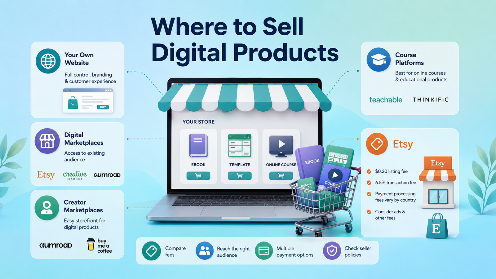 many platforms to sell digital products online