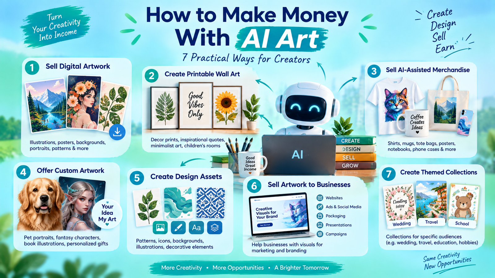7 practial ways for creators make money with ai art