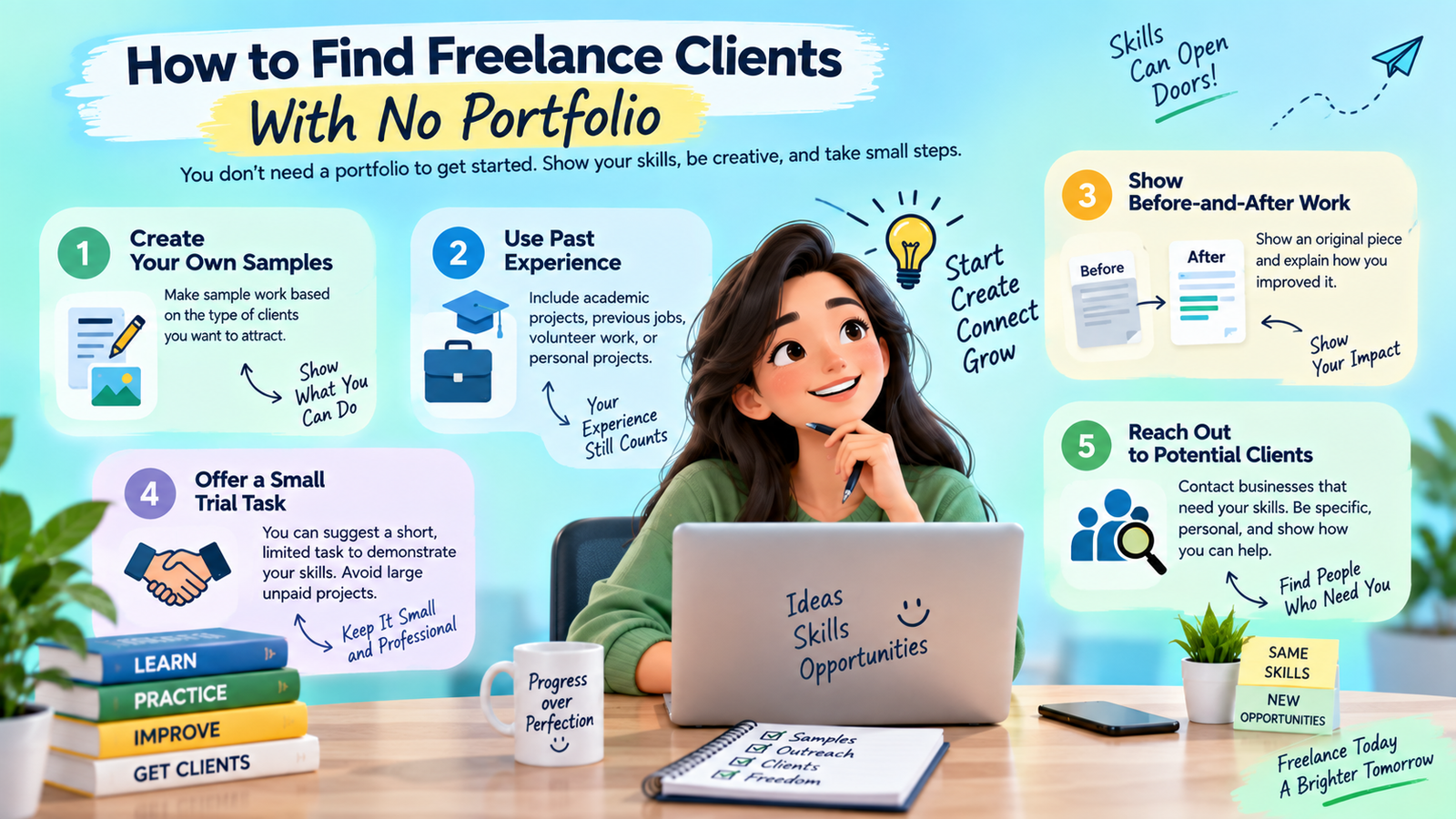 how to find freelance clients with no portfolio