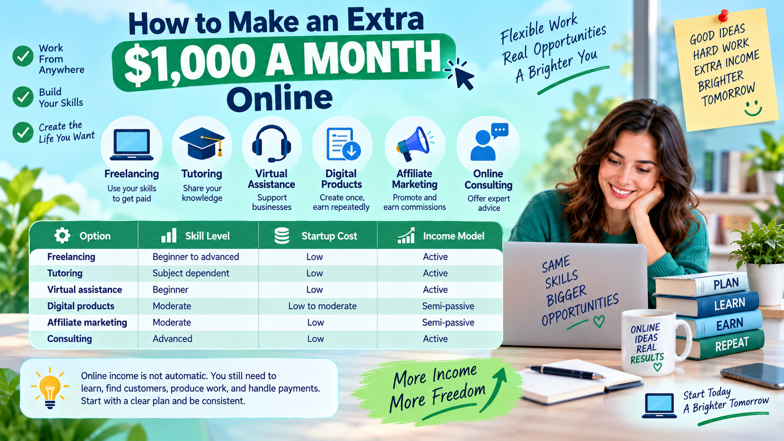 how to make an extra 1000$ a month online