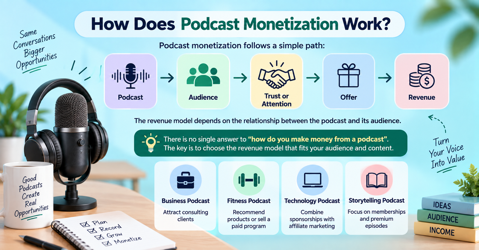 How to Make Money With a Podcast : Stop Struggling 3 how does poadcast monetization work?