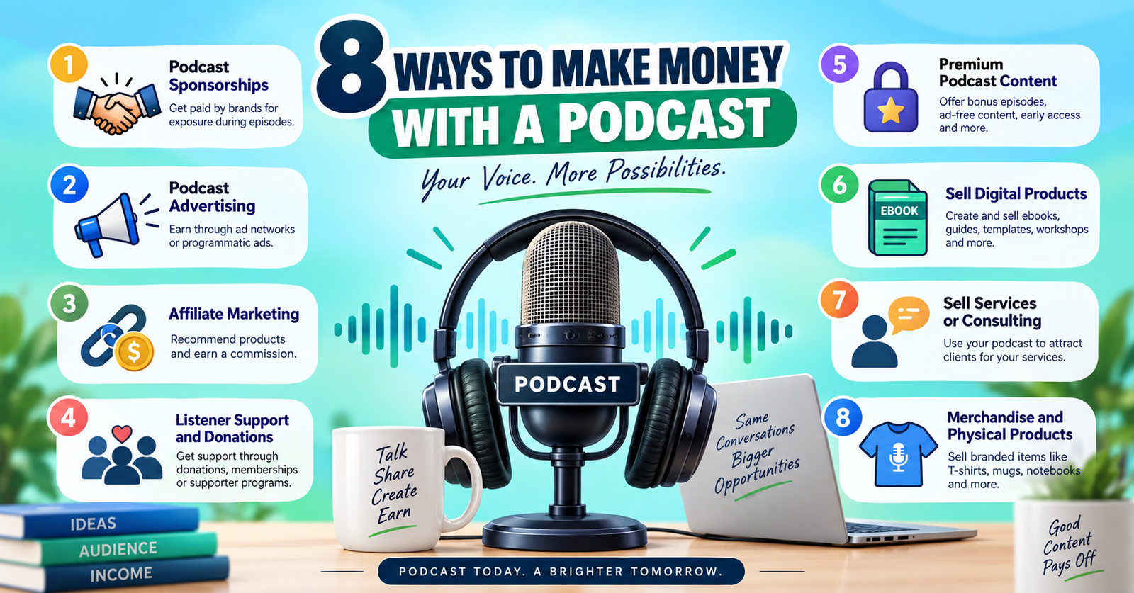 How to Make Money With a Podcast : Stop Struggling 4 8 ways to make money with a podcast
