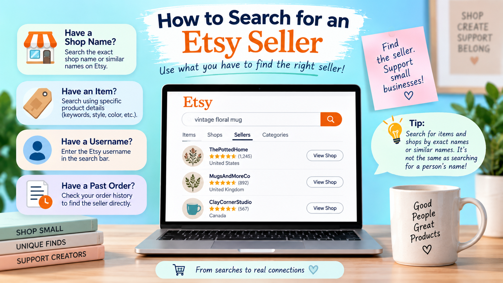 how to search for an etsy seller 