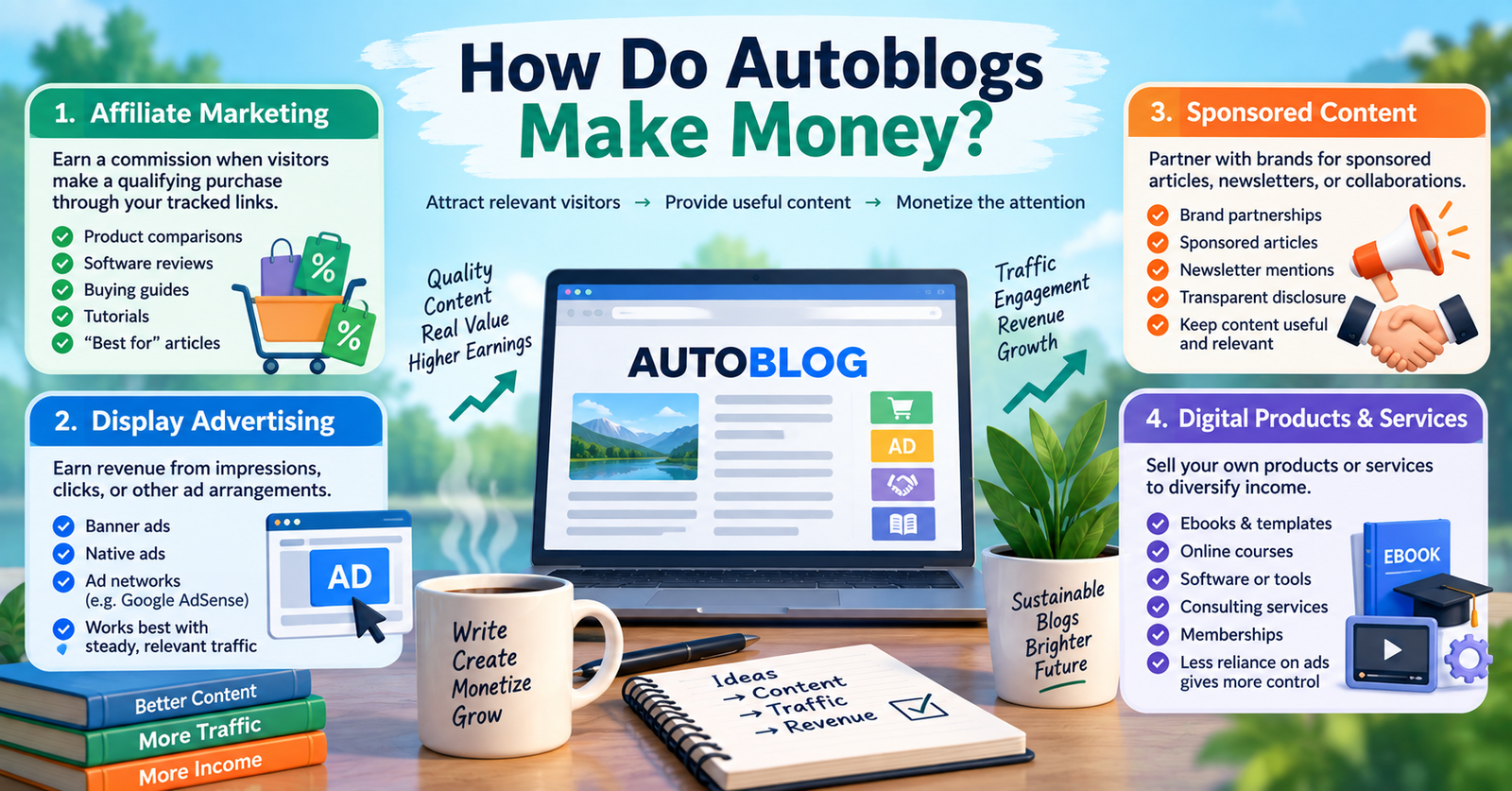 how do autoblogs make money?