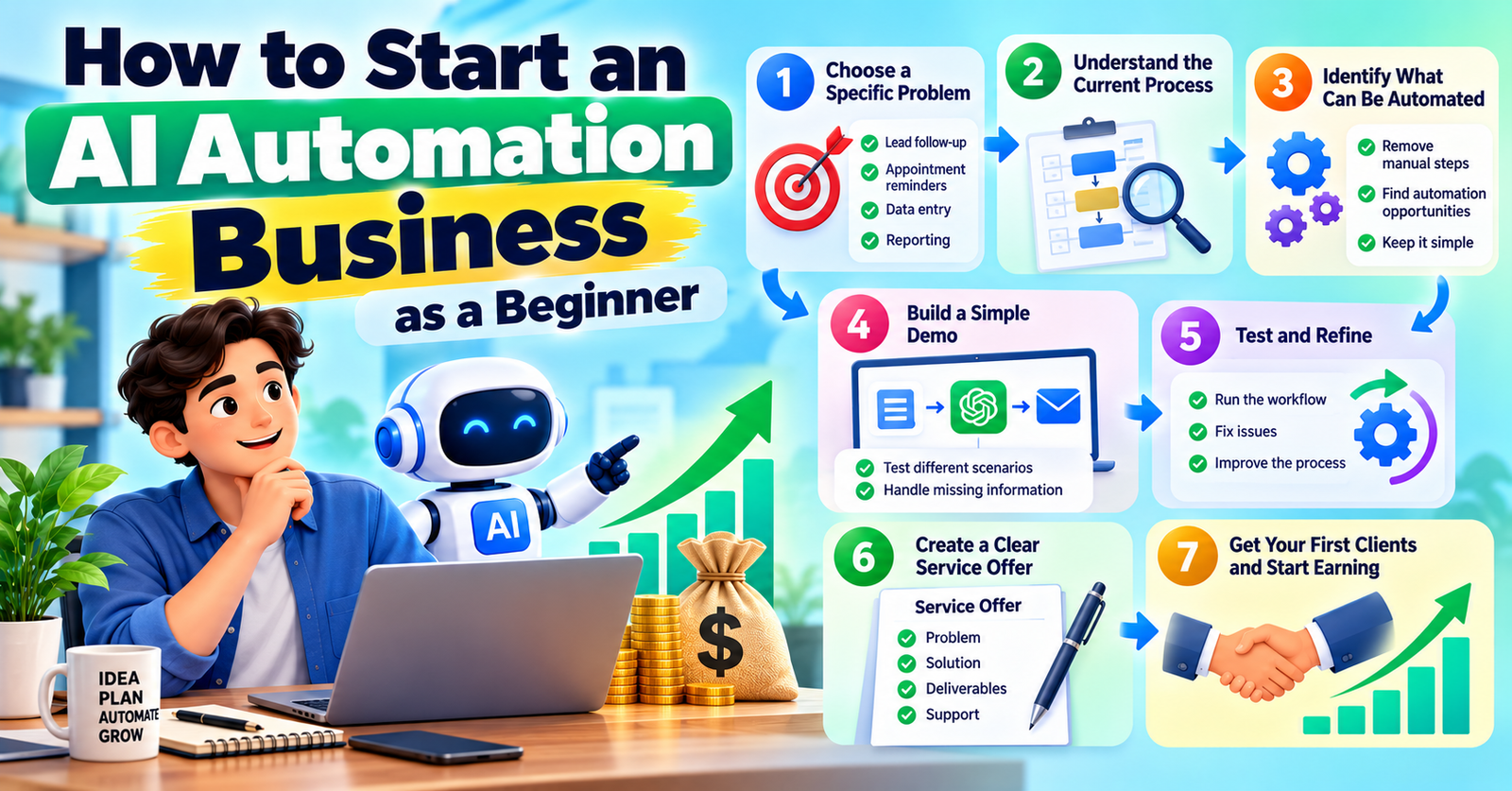 how to start an AI automation business as a begineer