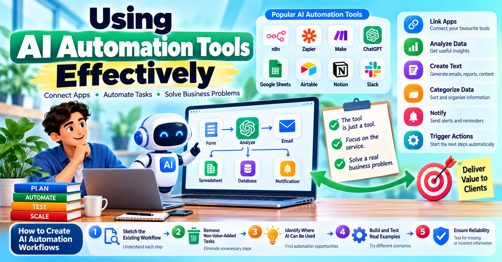 using AI automation tools effectively automate tasks