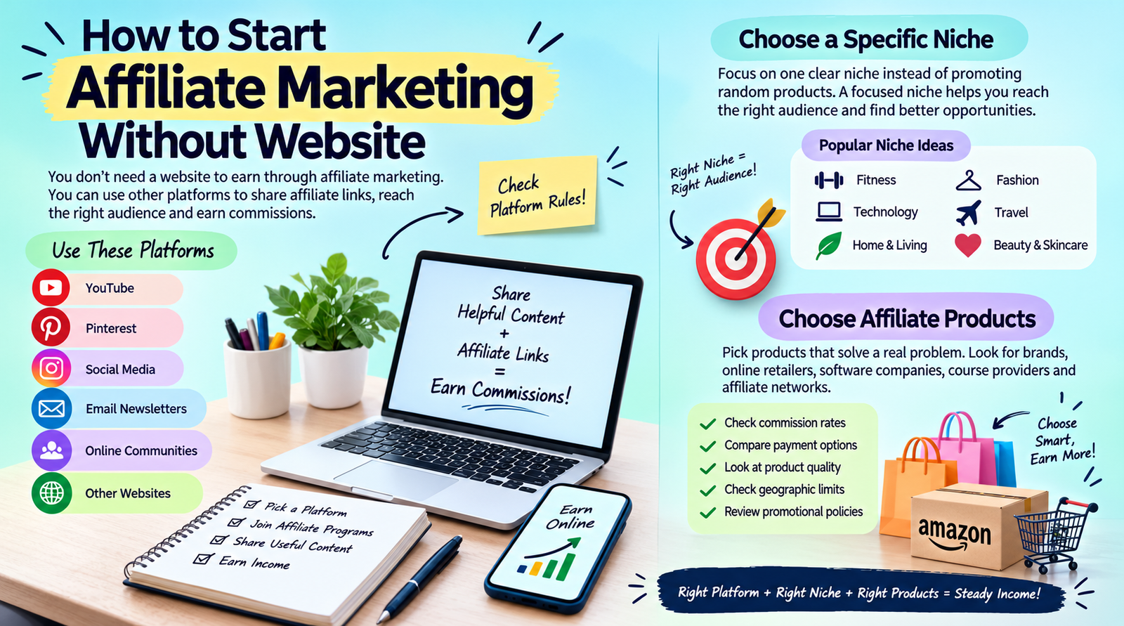 how to start affiliate marketing without website