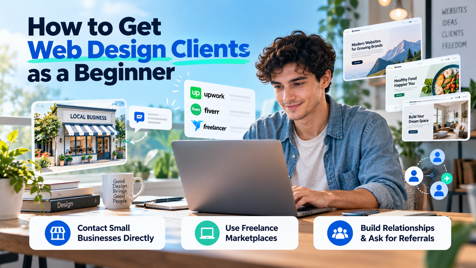 how to get web design clients as a beginner